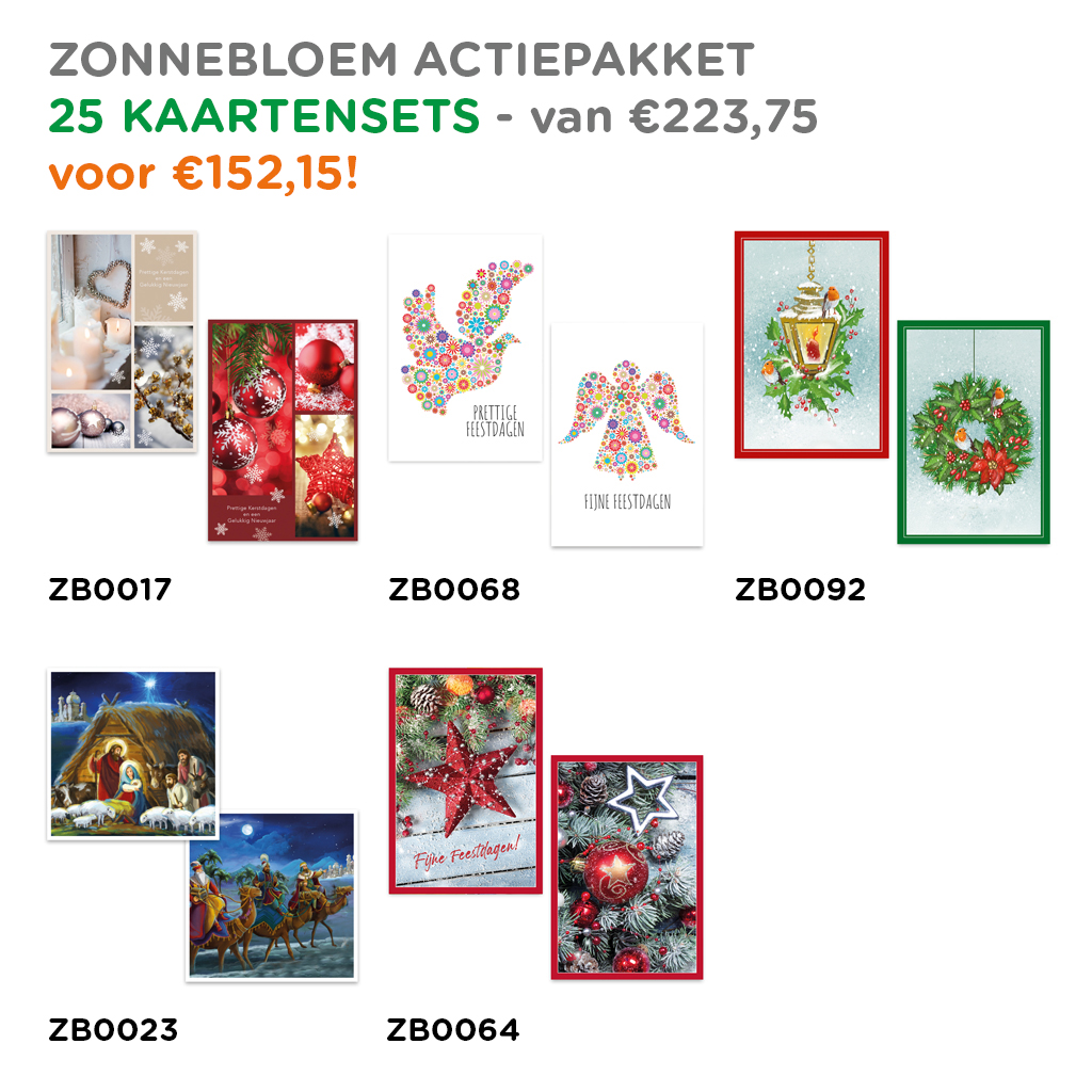 ZB0134 - Mixpakket 4 <br>25 kaartensets <br>Van €223,75 voor €152,15