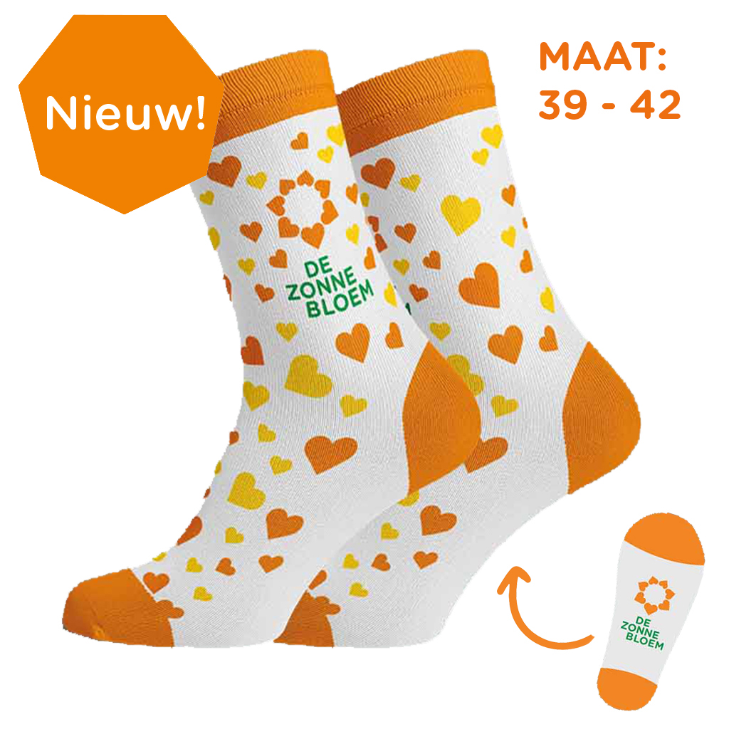 ZB0143 - Zonnebloem sokken <br> Maat 39 - 42