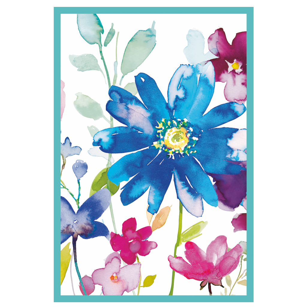ZB0054 - Wenskaart Aquarel bloemen